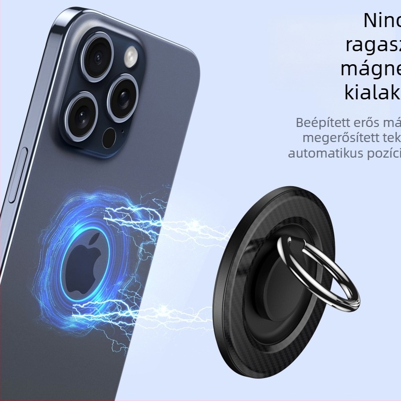MagSafe-kompatibilis mágneses telefon-gyűrű tartó forgó asztali állvánnyal – fém-műanyag konstrukció, testreszabható