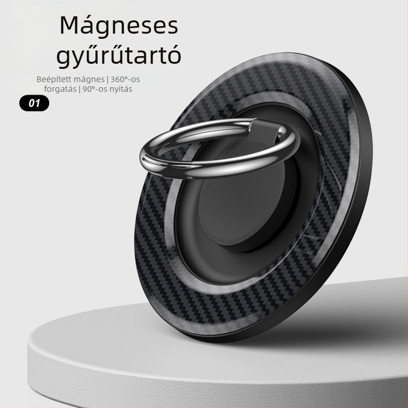 MagSafe-kompatibilis mágneses telefon-gyűrű tartó forgó asztali állvánnyal – fém-műanyag konstrukció, testreszabható
