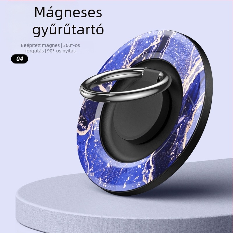 MagSafe-kompatibilis mágneses telefon-gyűrű tartó forgó asztali állvánnyal – fém-műanyag konstrukció, testreszabható