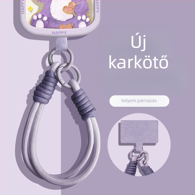 Telefontartó nyakpánt nylon fonalból kötött, Wooani márka, kreatív stílus, dekoratív függő