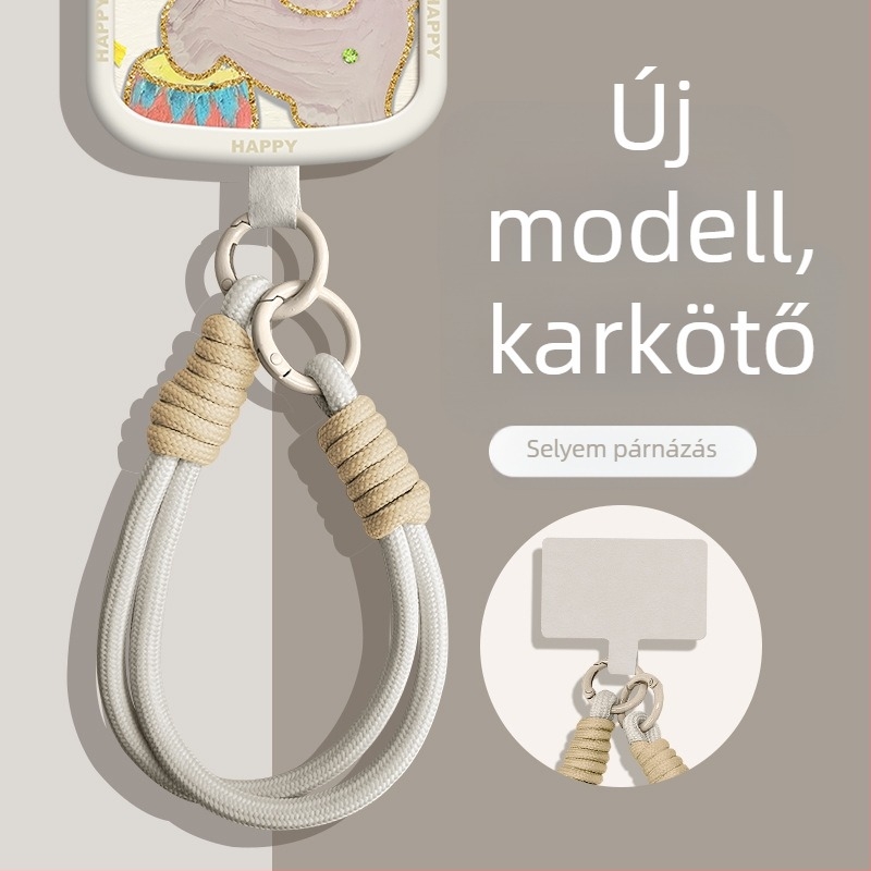 Telefontartó nyakpánt nylon fonalból kötött, Wooani márka, kreatív stílus, dekoratív függő