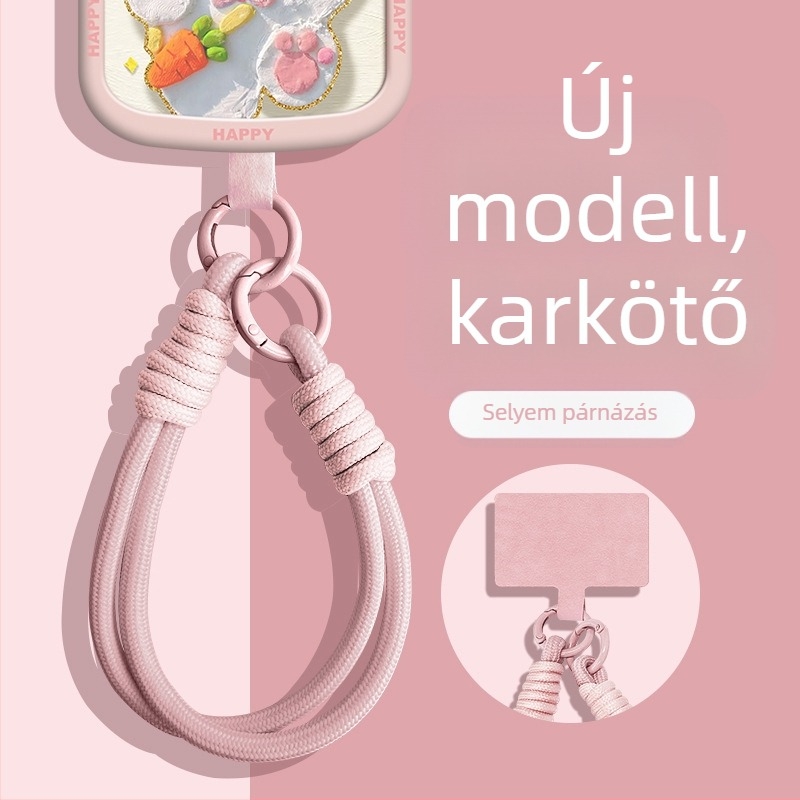 Telefontartó nyakpánt nylon fonalból kötött, Wooani márka, kreatív stílus, dekoratív függő