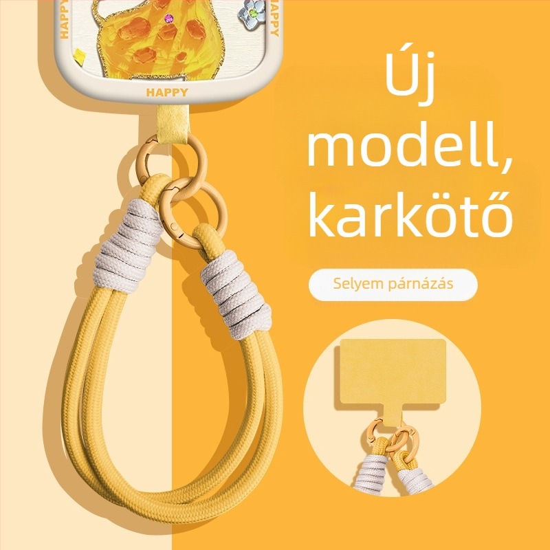 Telefontartó nyakpánt nylon fonalból kötött, Wooani márka, kreatív stílus, dekoratív függő