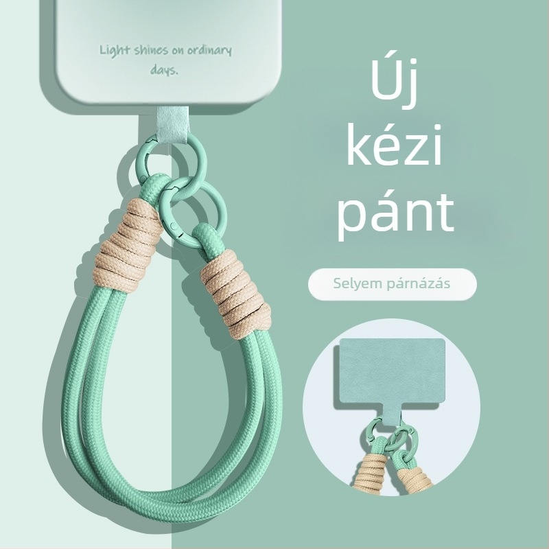 Telefontartó nyakpánt nylon fonalból kötött, Wooani márka, kreatív stílus, dekoratív függő