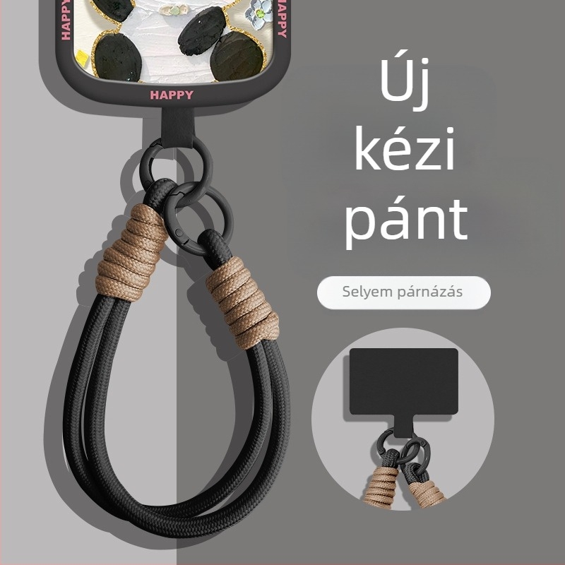 Telefontartó nyakpánt nylon fonalból kötött, Wooani márka, kreatív stílus, dekoratív függő