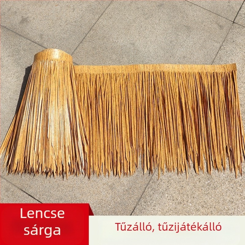 Puha PVC-ből készült nádtető kültéri hawaii buli dekorációhoz, testreszabható, forró olvasztással egy darabból álló formázás, átlátszó PP zacskóban csomagolva