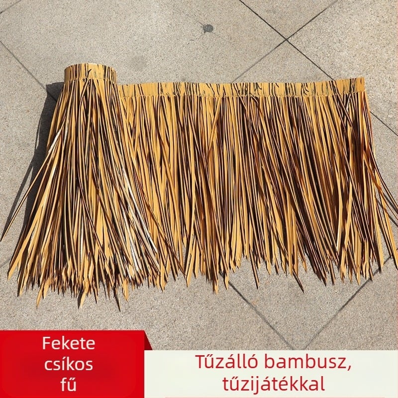 Puha PVC-ből készült nádtető kültéri hawaii buli dekorációhoz, testreszabható, forró olvasztással egy darabból álló formázás, átlátszó PP zacskóban csomagolva