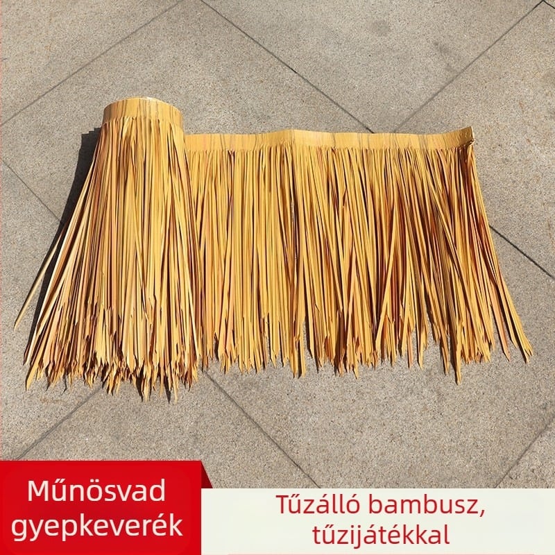 Puha PVC-ből készült nádtető kültéri hawaii buli dekorációhoz, testreszabható, forró olvasztással egy darabból álló formázás, átlátszó PP zacskóban csomagolva