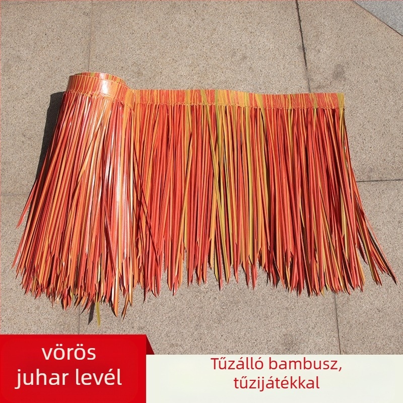 Puha PVC-ből készült nádtető kültéri hawaii buli dekorációhoz, testreszabható, forró olvasztással egy darabból álló formázás, átlátszó PP zacskóban csomagolva