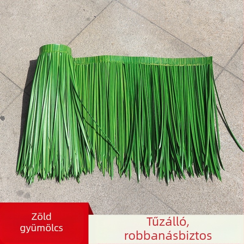 Puha PVC-ből készült nádtető kültéri hawaii buli dekorációhoz, testreszabható, forró olvasztással egy darabból álló formázás, átlátszó PP zacskóban csomagolva