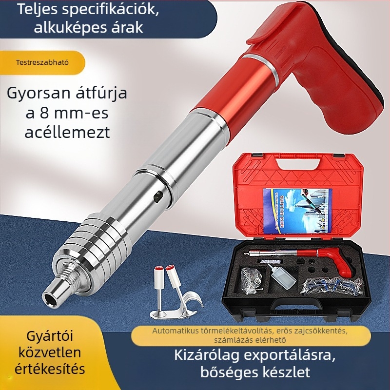 Szögbelövő keretépítéshez; acél test; zajmentes működés