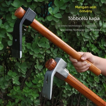 Mangán acélból készült kerti kapáló, teljes acélból készült, megerősített kivitel, mezőgazdasági használatra, kettős használat, téli bambusz hajtások ásására