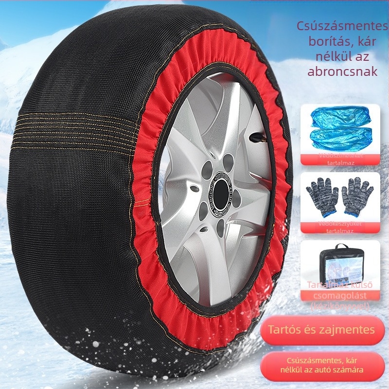 Peace and Peace téli gumi zoknik — csúszásmentes textil, testreszabható speciális autókhoz, súly 1–1,5 kg