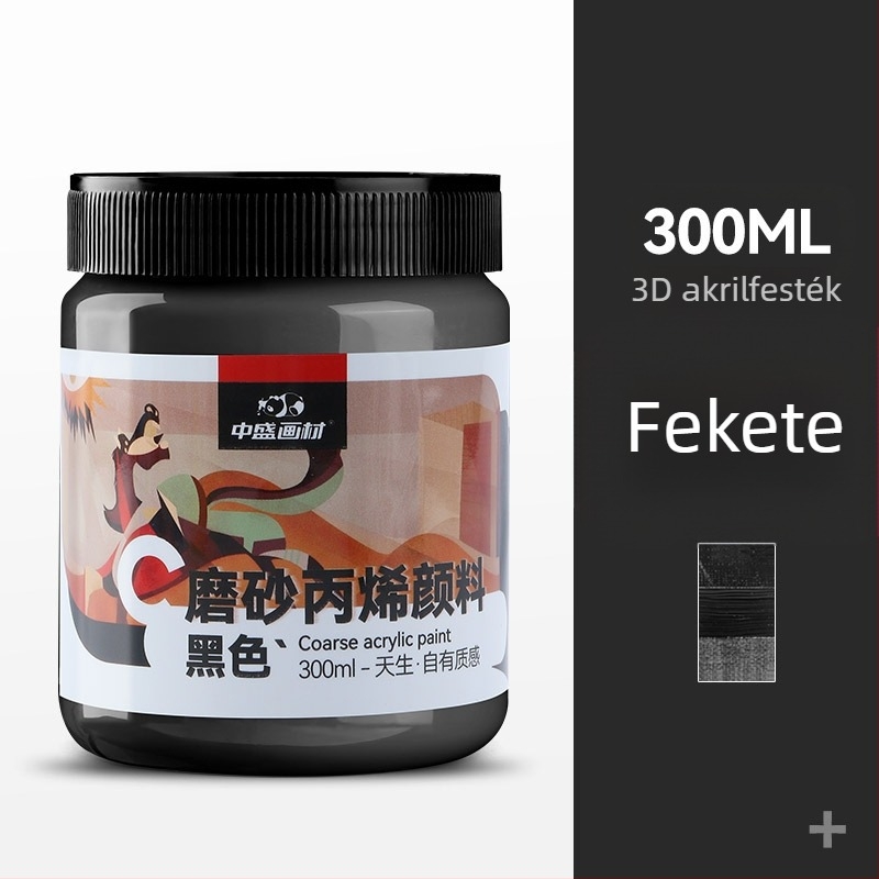 Zhongsheng Painting Material textúrés festék pigment készlet, propilén alapú, 300 ml kapacitás, 36 üveg dobozban, IP-engedély művészeti alkotáshoz