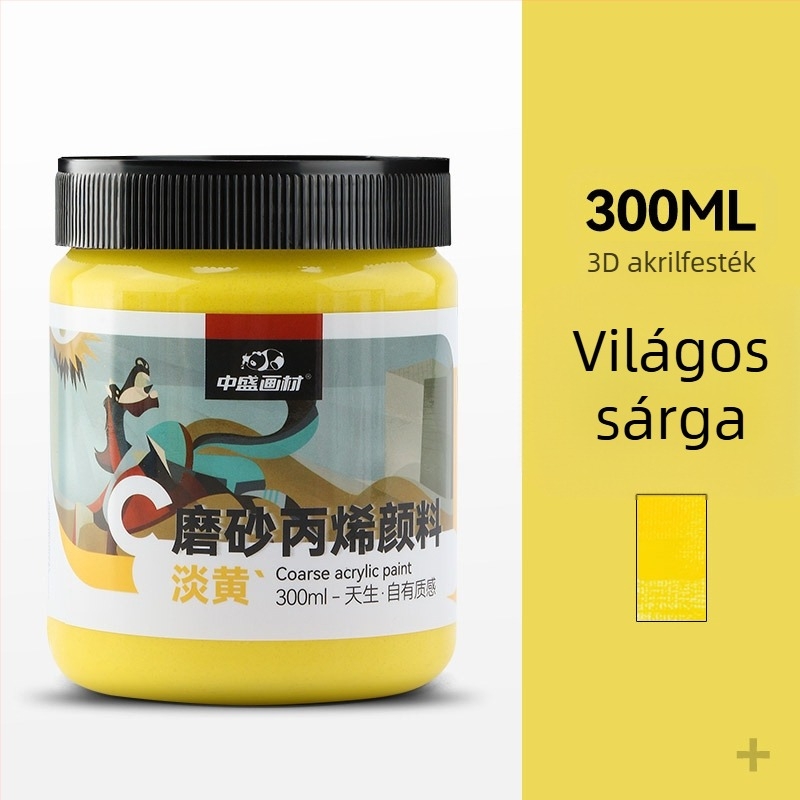 Zhongsheng Painting Material textúrés festék pigment készlet, propilén alapú, 300 ml kapacitás, 36 üveg dobozban, IP-engedély művészeti alkotáshoz