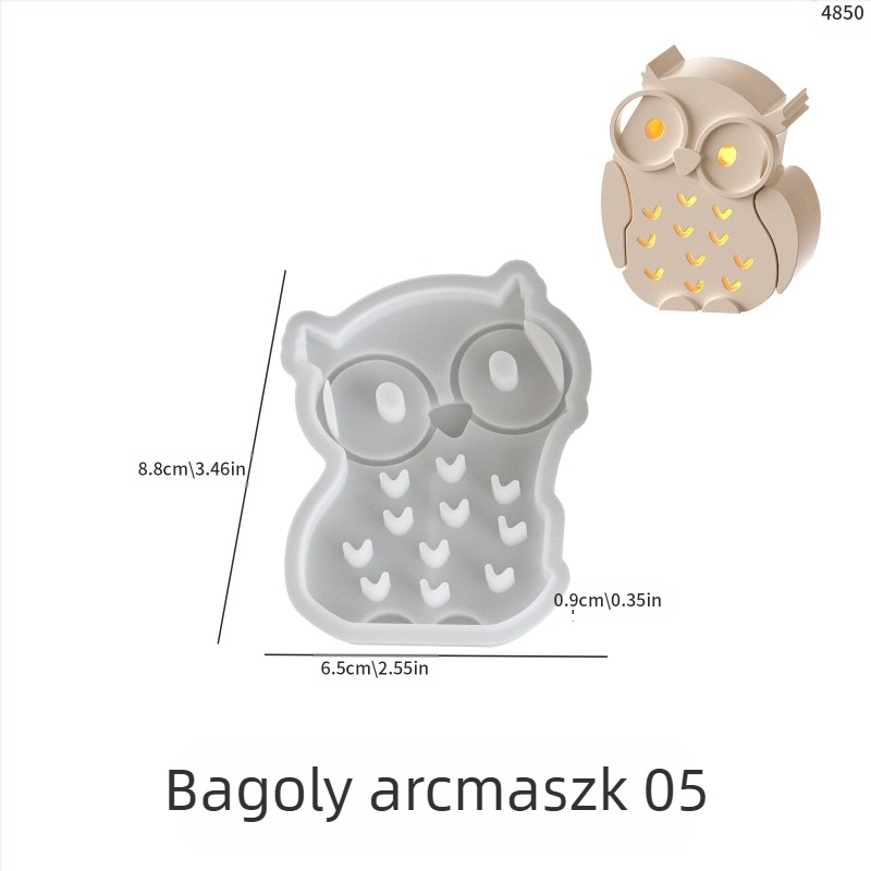Szilikon sütőforma – szabálytalan alak, bagoly siluett, rajzfilm állatok stílus, DIY