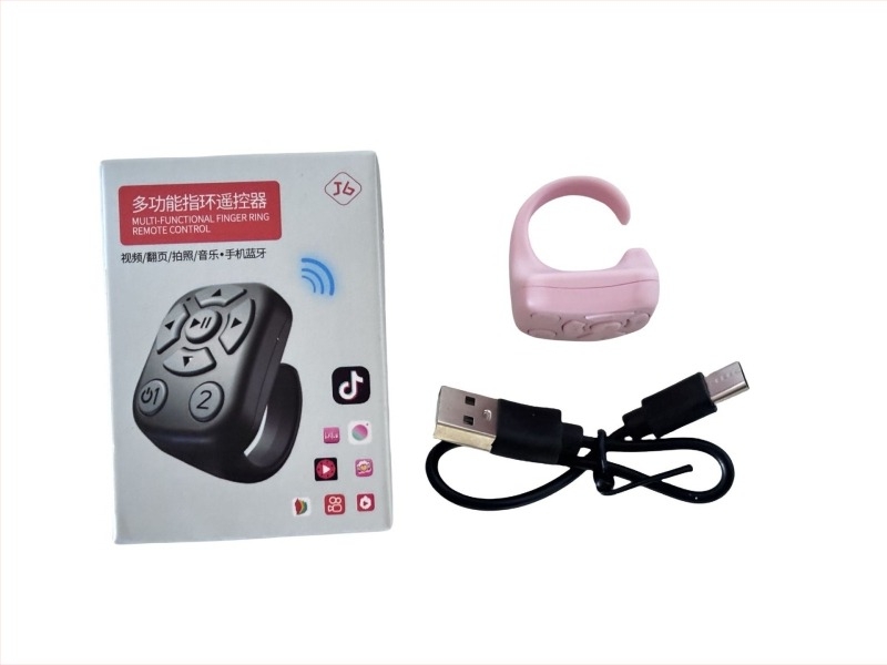 Bluetoothos önarckép-távirányító gyűrű okostelefonhoz, fotózás és oldalpörgetés vezérlésével; 10 m-es hatótáv; ujjal hordható; 40 mAh akkumulátor; kompatibilis Android, Apple és HarmonyOS