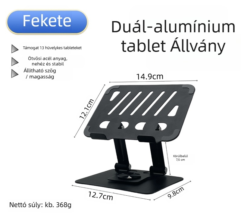 Asztali tartó telefonhoz és tabletához, 360°-os forgatás, alumíniumötvözetből, többfunkciós, rajzfilmszerű dizájn