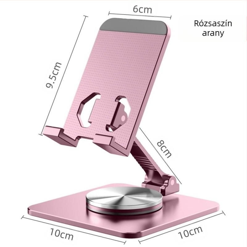 Asztali tartó telefonhoz és tabletához, 360°-os forgatás, alumíniumötvözetből, többfunkciós, rajzfilmszerű dizájn