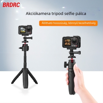 Action4/5 Pro-kompatibil kézi selfie stick-tripod tartó sportkamerához, Pocket 3 bővítés, terhelés 1 kg, 3 szakasz