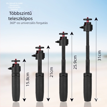 Action4/5 Pro-kompatibil kézi selfie stick-tripod tartó sportkamerához, Pocket 3 bővítés, terhelés 1 kg, 3 szakasz