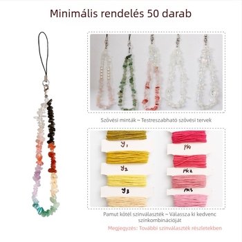 HXSAMG kristályos gyöngyös telefonzsinór, kézzel szőtt, eredeti dizájn