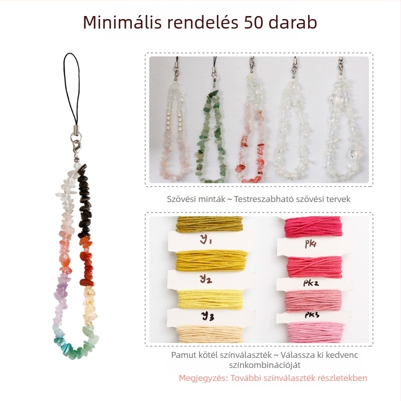 HXSAMG kristályos gyöngyös telefonzsinór, kézzel szőtt, eredeti dizájn