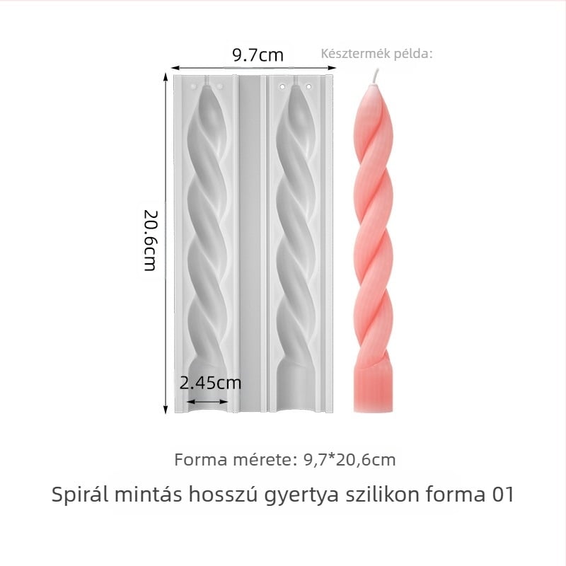 Szilikon gyertya forma - szabálytalan alak, konikus gyertyákhoz, sütőforma