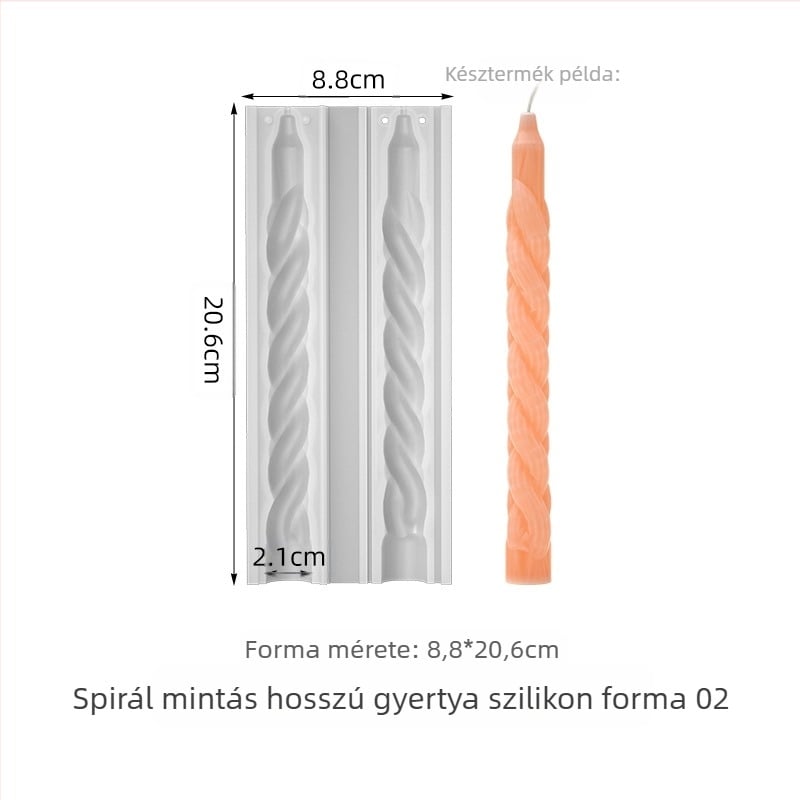 Szilikon gyertya forma - szabálytalan alak, konikus gyertyákhoz, sütőforma