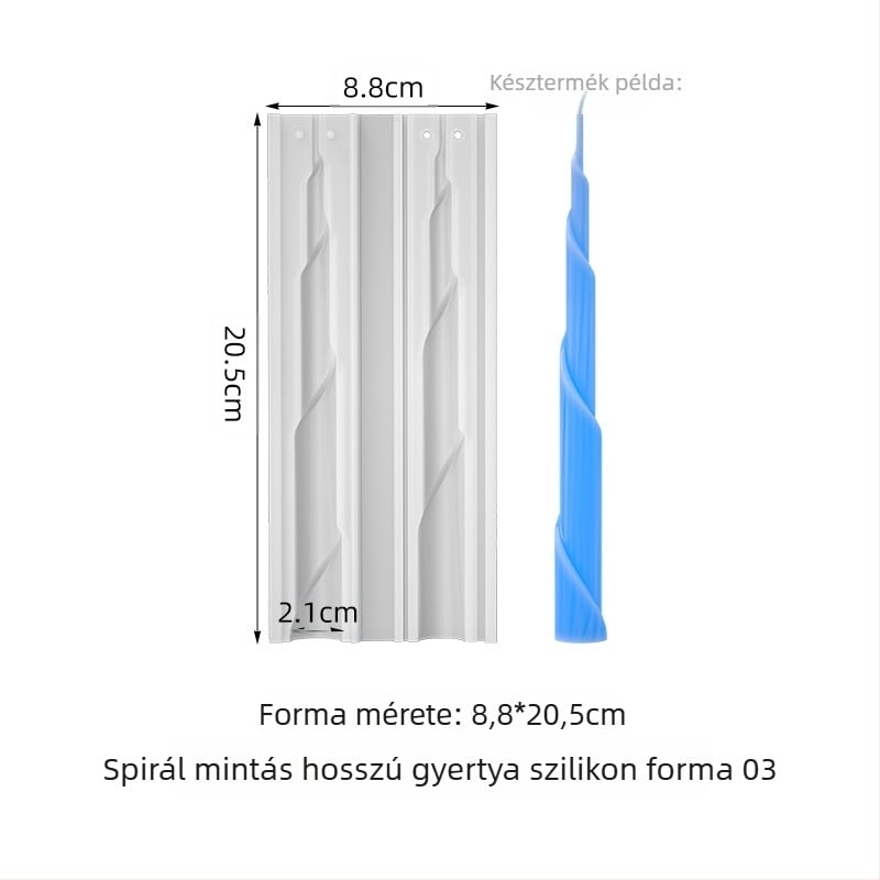 Szilikon gyertya forma - szabálytalan alak, konikus gyertyákhoz, sütőforma