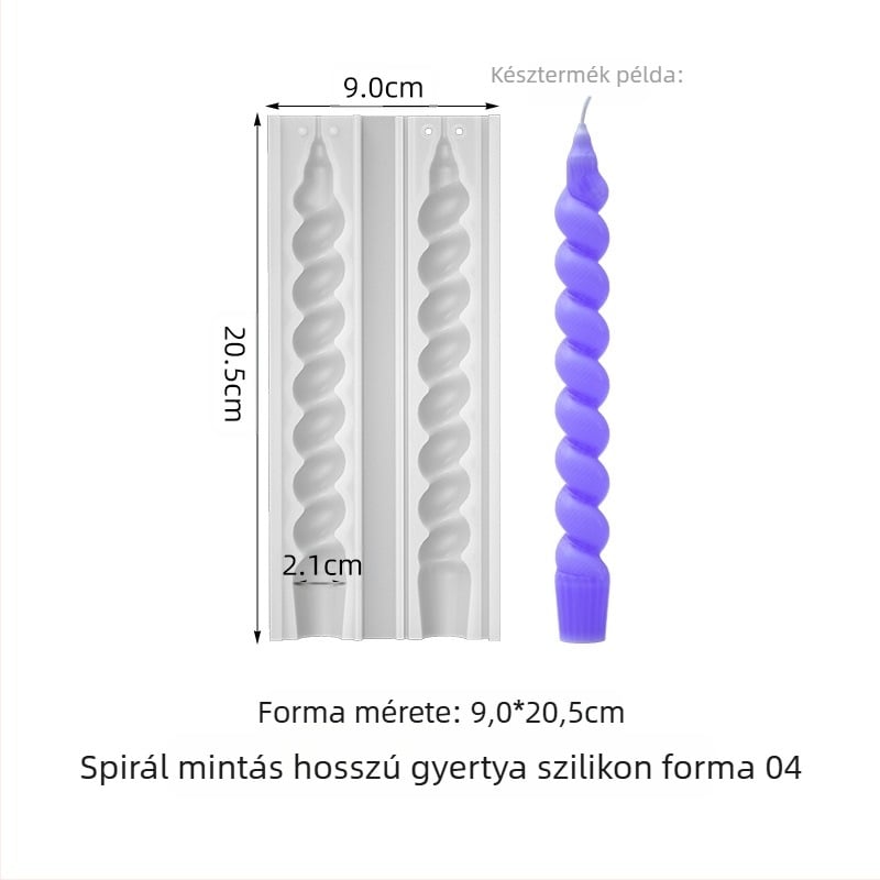 Szilikon gyertya forma - szabálytalan alak, konikus gyertyákhoz, sütőforma