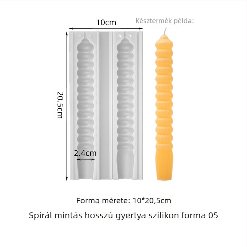 Szilikon gyertya forma - szabálytalan alak, konikus gyertyákhoz, sütőforma