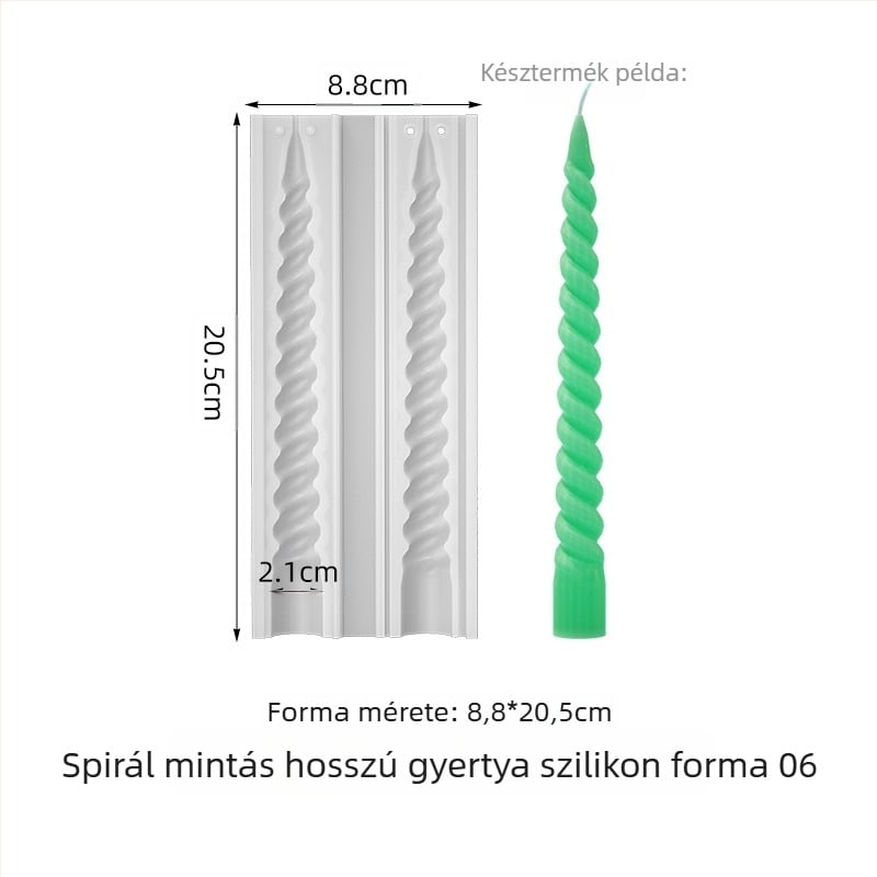 Szilikon gyertya forma - szabálytalan alak, konikus gyertyákhoz, sütőforma