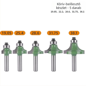 Ívelt sarkokhoz és élzáráshoz készlet frez (8 markolat, 6 darab) | fej ötvözet | márka Xin Edge Da | kategória: maró | gravíró gépekkel kompatibilis | megmunkálási tartomány: fa / MDF / laminált lemezek