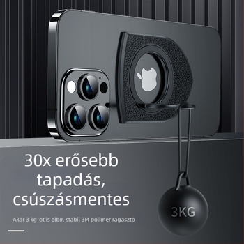 Bőrtextúrájú, kétoldalas mágneses gyűrűtartó forgó szénszálas állvánnyal az asztali telefonokhoz és élő közvetítéshez