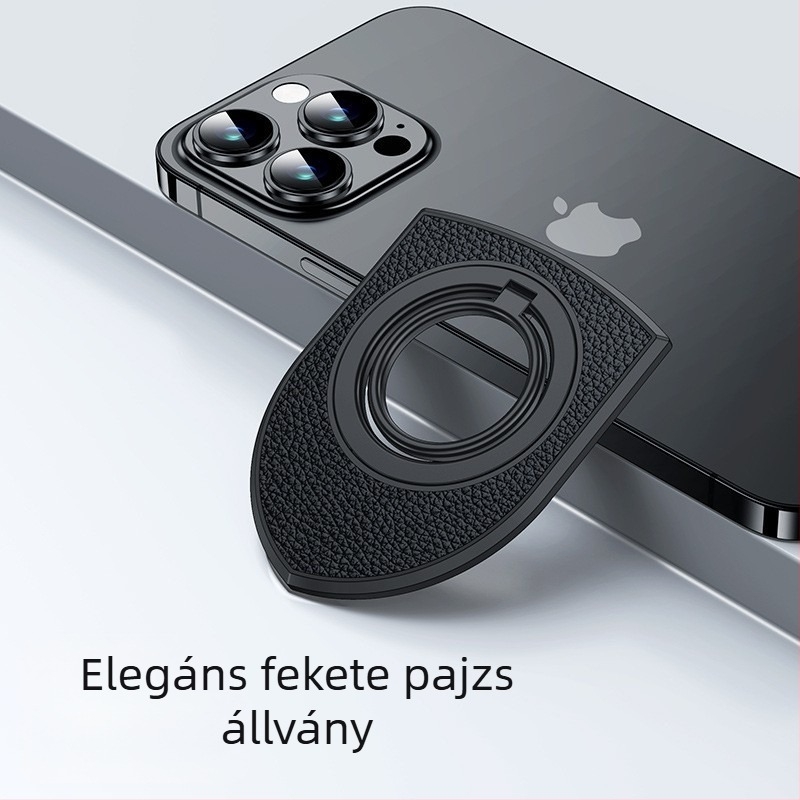 Bőrtextúrájú, kétoldalas mágneses gyűrűtartó forgó szénszálas állvánnyal az asztali telefonokhoz és élő közvetítéshez