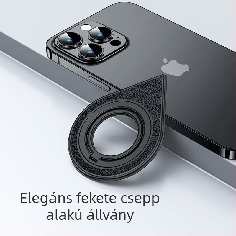 Bőrtextúrájú, kétoldalas mágneses gyűrűtartó forgó szénszálas állvánnyal az asztali telefonokhoz és élő közvetítéshez