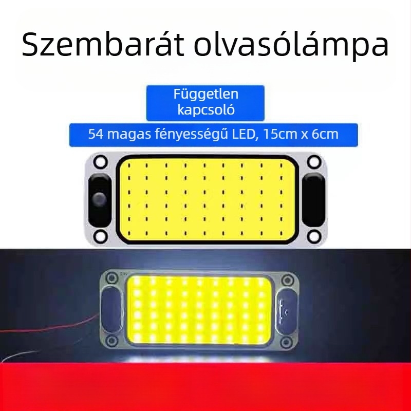 COB LED belső olvasófény a teherautó kabinjához — 12-85V, alumínium COB modul, 54/64/87/108 LED dióda, alkalmas teherautókra, autókra, félpótkocsikra, vanokra, buszokra