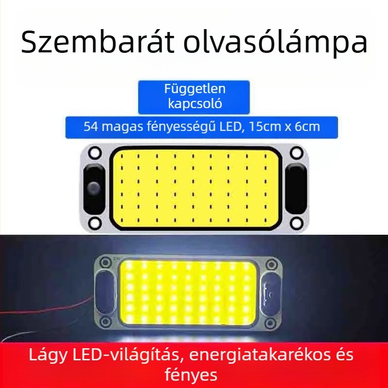 COB LED belső olvasófény a teherautó kabinjához — 12-85V, alumínium COB modul, 54/64/87/108 LED dióda, alkalmas teherautókra, autókra, félpótkocsikra, vanokra, buszokra