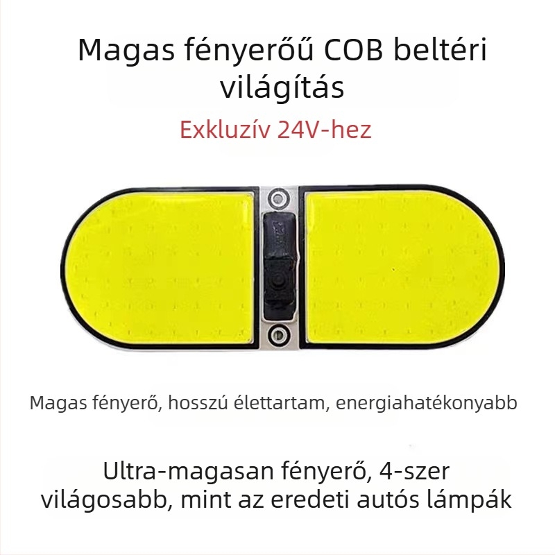 COB LED belső olvasófény a teherautó kabinjához — 12-85V, alumínium COB modul, 54/64/87/108 LED dióda, alkalmas teherautókra, autókra, félpótkocsikra, vanokra, buszokra