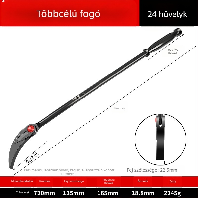 Kerek végű, kétoldalas crowbar – kör és sík vég, szénacélból készített autójavító eszköz