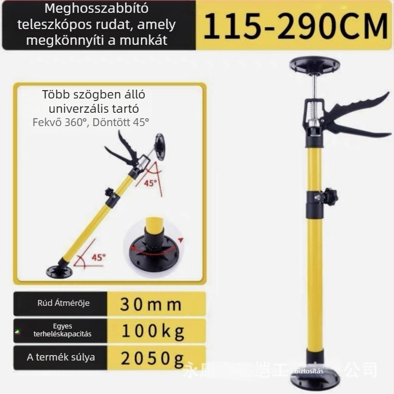 Függő szekrények teleemelő tartóval, teleszkópos rúddal, gipszkarton-támogatás és ácsoknak szánt mennyezeti eszköz