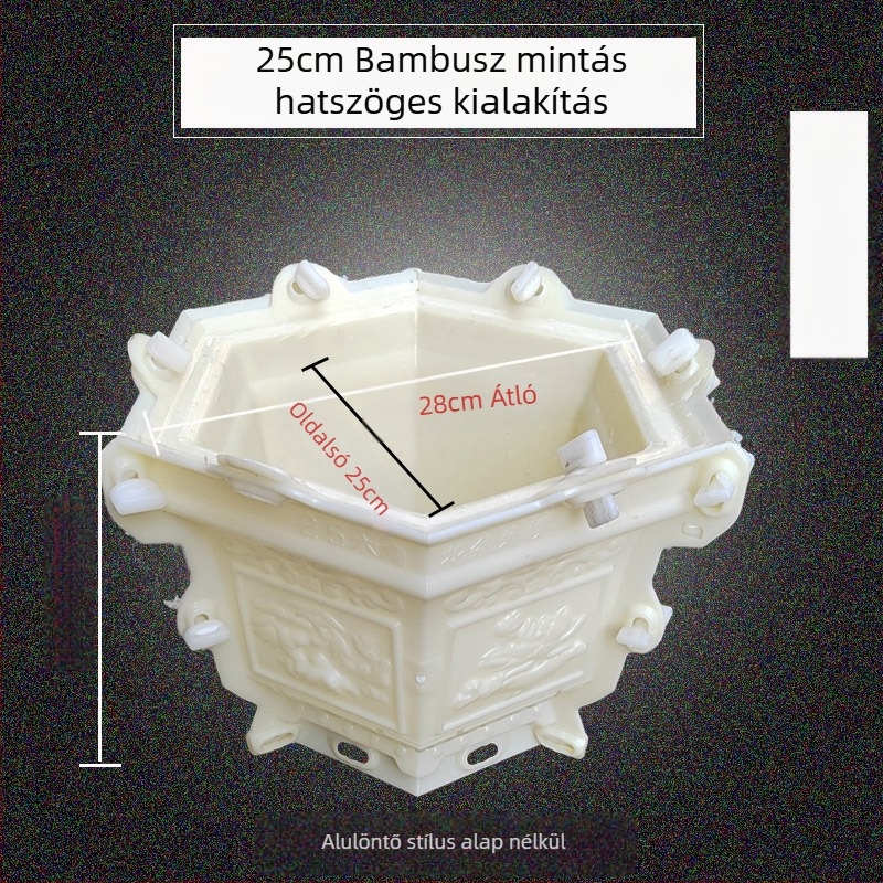 Hatszögletű műanyag forma cementes virágtartóhoz – DIY kertészkedéshez, virágtartó modell, építési sablon
