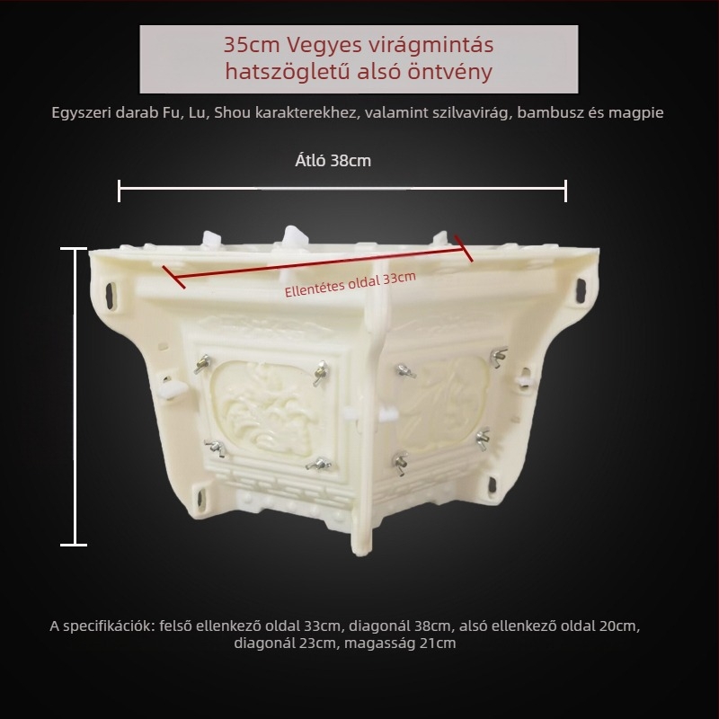 Hatszögletű műanyag forma cementes virágtartóhoz – DIY kertészkedéshez, virágtartó modell, építési sablon