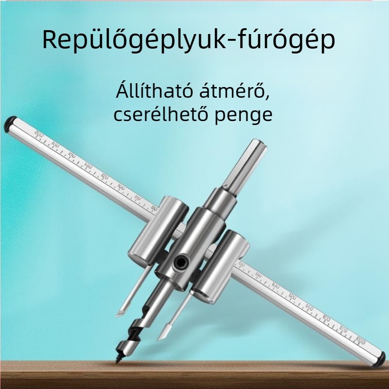 DIY állítható repülőgép-típusú ötvözet lyukfúró – fához, gipszkartonhoz, downlight-hoz és műanyaghoz