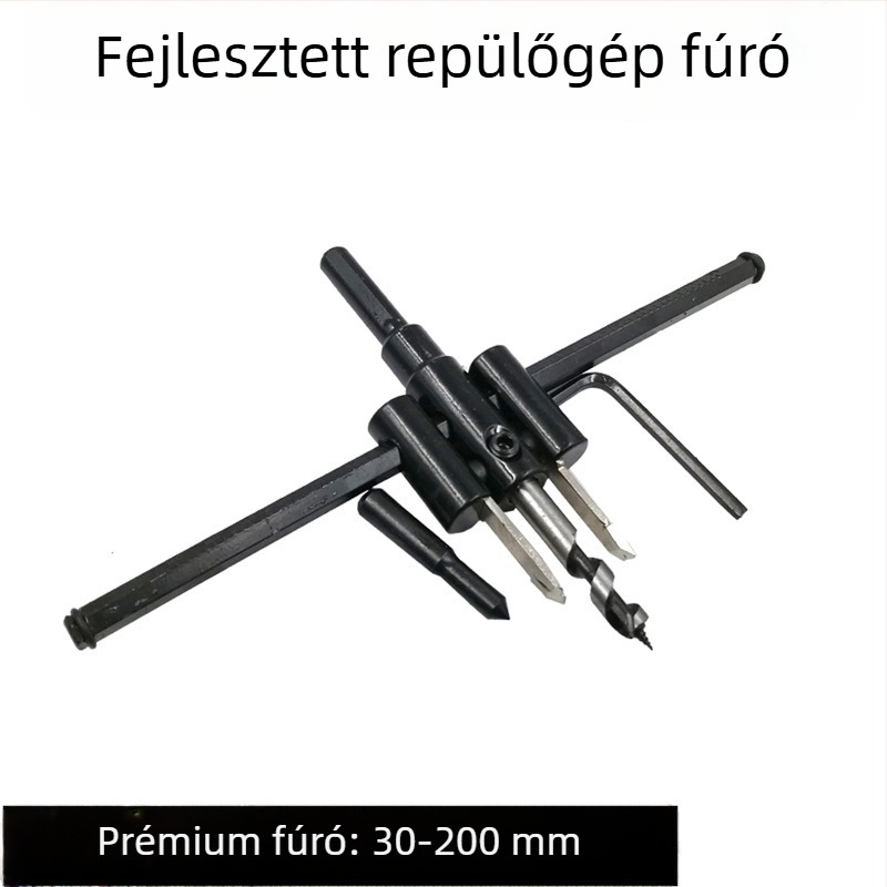 DIY állítható repülőgép-típusú ötvözet lyukfúró – fához, gipszkartonhoz, downlight-hoz és műanyaghoz