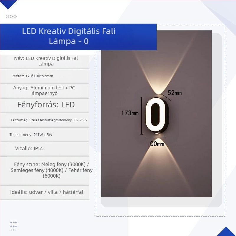 KAKAXI LED fali lámpa — alumínium test, PC árnyékoló, 220V, CE tanúsítvány