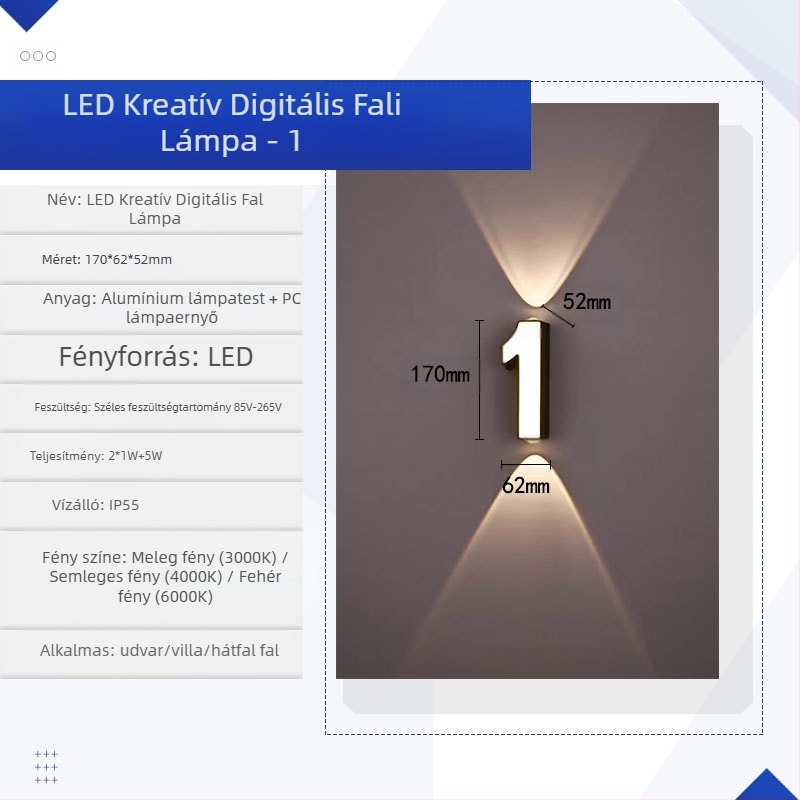 KAKAXI LED fali lámpa — alumínium test, PC árnyékoló, 220V, CE tanúsítvány