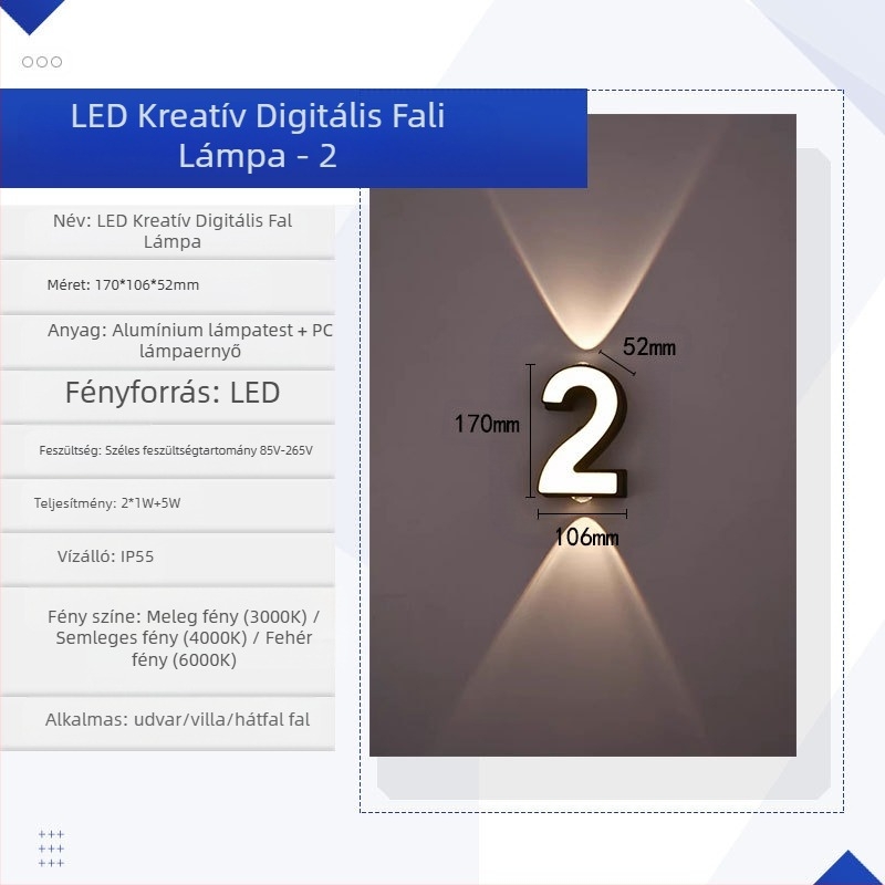KAKAXI LED fali lámpa — alumínium test, PC árnyékoló, 220V, CE tanúsítvány