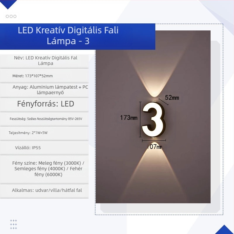 KAKAXI LED fali lámpa — alumínium test, PC árnyékoló, 220V, CE tanúsítvány